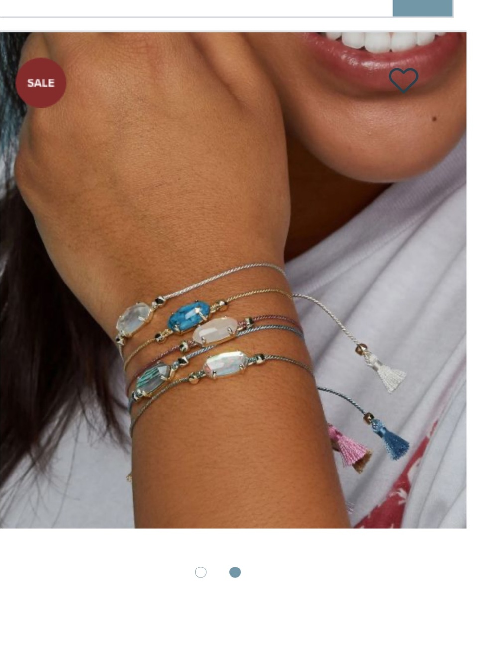 Kendra Scott Everlyne Silver Cord Friendship Bracelet in Ivory Mother-of-Pearl